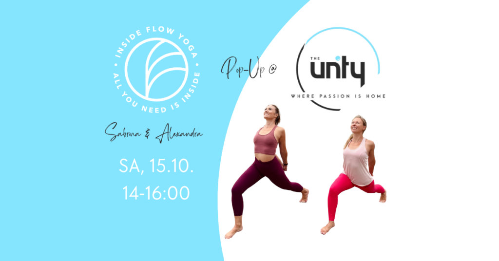 Zwei Inside Flow Yogalehrerinnen auf der Ankündigungsgrafik fürs Event in Wien