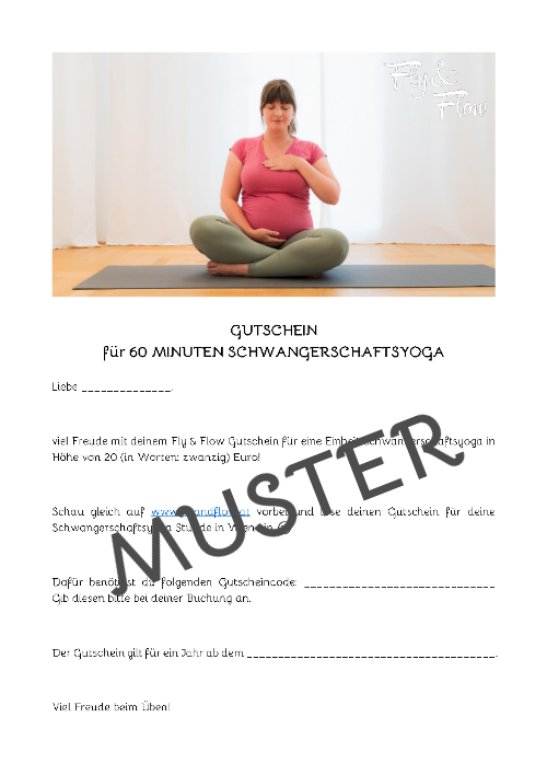 Schwangerschaftsyoga Gutschein Beispielbild