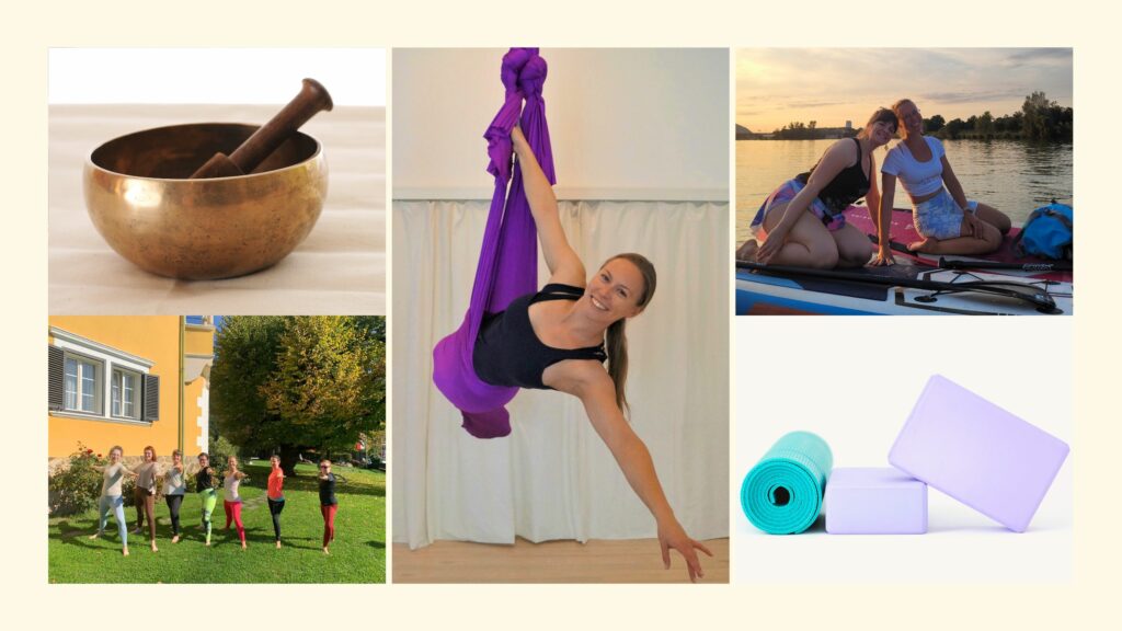 Collage mit Ideen für Geschenke für Yoga Liebhaber