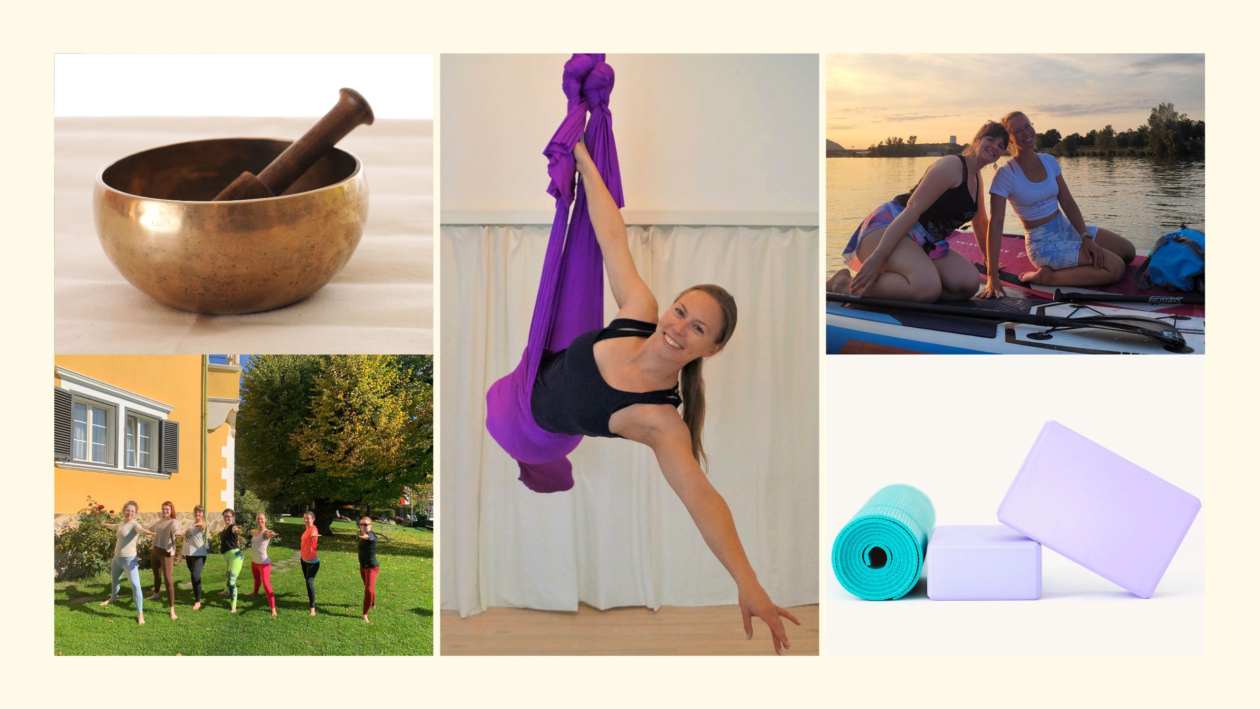 Collage mit Ideen für Geschenke für Yoga Liebhaber